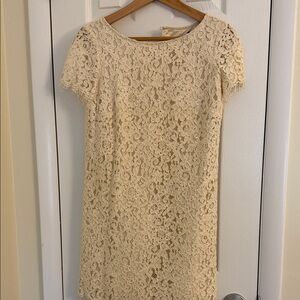 Zara Cream Floral Lace Mini Dress